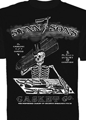 Se7en Deadly black adult mens Mens Synn & Sons Casket Company T-shirt