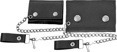 Unik trifold snap wallet with chain