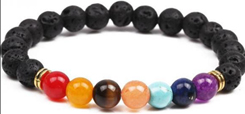 Lava stone chakra beads stretch bracelet