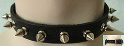 Ape Leather genuine leather choker with spikes and buckle