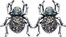 Rhinestone spider stud earrings