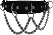 Ape Leather genuine leather choker with rings, chain and buckle