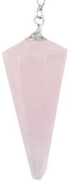 6 sided rose quartz pendulum