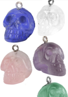 Crystal skull keychain necklace