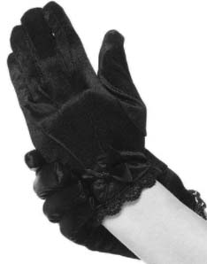 Leg Ave black satin with bow lace trim gloves