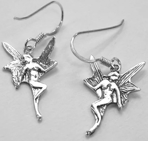 Sterling silver fairy stud earrings