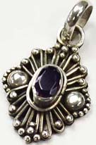 Garnet stone sterling silver pendant 