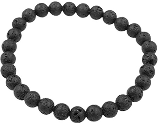6 mm bead black lava stone stretch bracelet