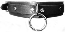 Ape Leather one large 1 1/2 inch ring bondage collar with buckle