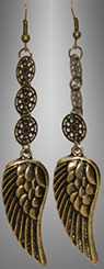 Forum antique brass Steampunk wing earrings