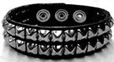 Ape Leather two row leather pyramid stud collar