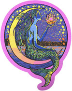 Mermaid moon embroidered iron on patch
