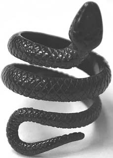 Stainless steel black plated snake ring