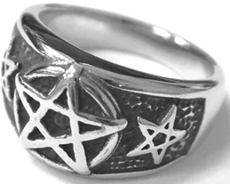 Viva Pentagram stainless steel ring 