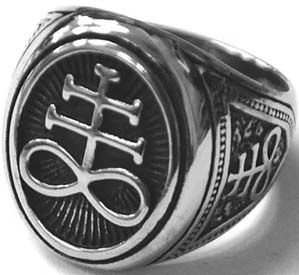 Stainless steel satanic sigil ring