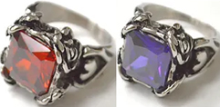 Stainless steel purple stone ring