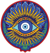 Golden Evil Eye embroidered iron on patch
