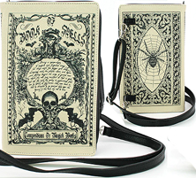 Comeco Compendium of Magick Works Clutch black vinyl handbag
