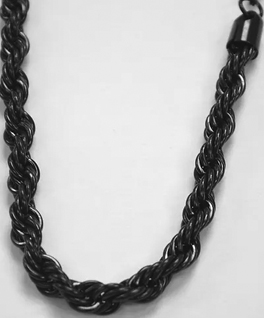 6mm Black rope wallet chain 26 inch