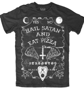 Blackcraft unisex black/white Hail Satan and Eat Pizza t-shirt