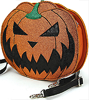 Comeco Sleepyville Critters glitter pumpkin two faced jack o' lantern crossbody handbag