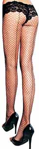 Leg Ave. black industrial net panty hose with seam back