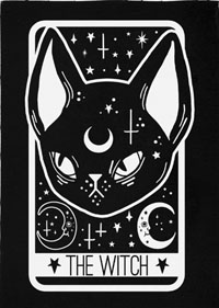 Too Fast Black Cat tarot card black cloth raw edge sew on punk patch 