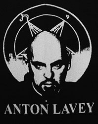 Anton Lavey  black and white sew on patch