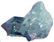 Aqua aura 1 1/8 in double terminated crystal point