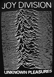 Black and white Joy Division soundwaves sew-on/pin on raw edge cloth patch