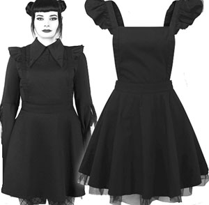 Killstar black Low-Lita apron dress