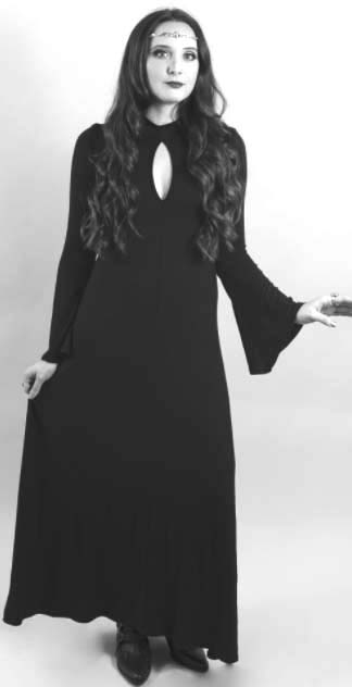 The Pretty Cult Little Grave Long black stretch poly rayon dress
