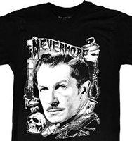 Kreepsville black Vincent Price Nevermore mens' black t-shirt