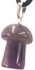 Assorted gemstone mushroom 7/8 inch necklace on cord