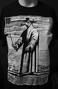 Plague Doctor Lord of the Left brand mens' black/white t-shirt