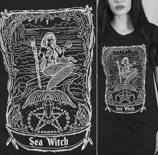 The Pretty Cult black cotton Sea Witch t-shirt dress