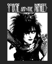 Black and white Siouxsie and the Banshees Fishnet sew-on raw edge cloth patch