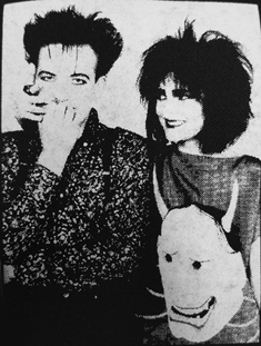 Black and white Siouxsie Sioux and Robert Smith of the Cure sew-on raw edge cloth patch