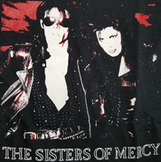 Sisters of Mercy Patricia Morrison and Andrew Eldritch sew on raw edge patch