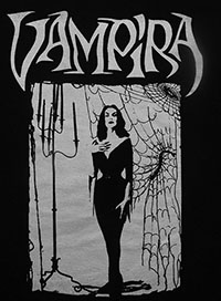 Vampira Lord of the Left brand mens' black/white t-shirt