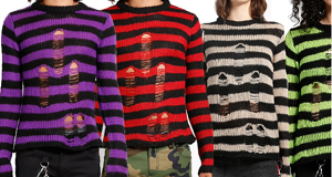 Tripp NYC distressed striped men's/ unisex rag sweater