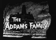 Black and white Addams Family TV show house sew-on raw edge patch