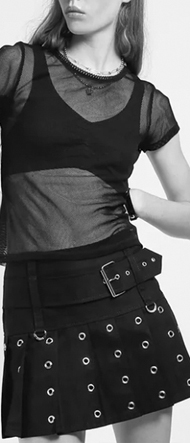 Tripp black Super Rocker black silver stud mini skirt