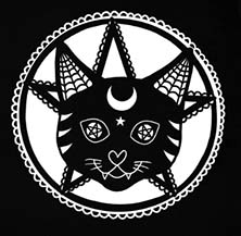 Too Fast Baphomet cat and pentagram sew on cloth patch