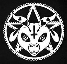 Too Fast Baby Baphomet sew-on raw edge cloth patch