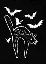 Too Fast vintage halloween cats and bats sew on cloth patch
