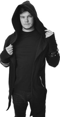 Vixxsin men's black Archer hood laced sleeve, zip pocket hoodie jacket