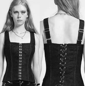 Tripp NYC black hookeye strap corset top
