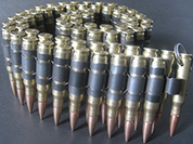 Solstice genuine .308 brass shell, copper tips, black links inert bullet belt