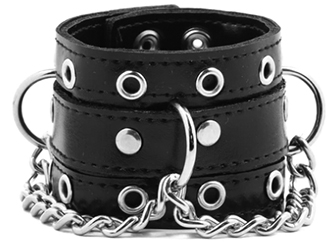 Funk Plus wide leather d-ring, eyelet, chain bracelet